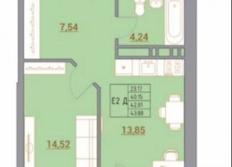 2-ком. квартира на продажу, 44 м2, Ростов-на-Дону, ЖК Новый Горизонт, Тибетская улица, 1Вс1