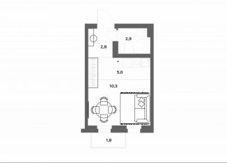 Продается квартира студия, 21.5 м2, деревня Новое Девяткино