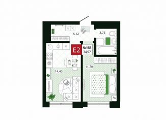 Продам 1-ком. квартиру, 35 м2, Тула