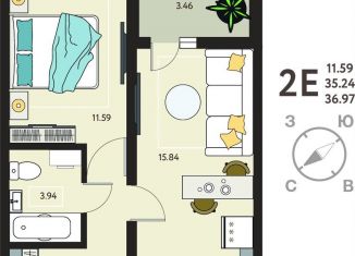 Продам 1-комнатную квартиру, 37 м2, село Новая Усмань