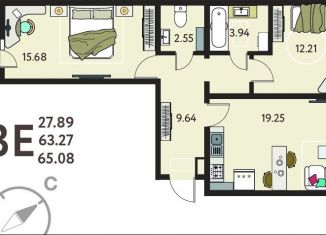 Продаю 2-комнатную квартиру, 65.1 м2, село Новая Усмань