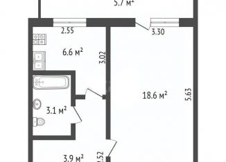 Продажа однокомнатной квартиры, 36 м2, Ростов-на-Дону, Коммунистический проспект, 23/5