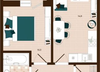 2-ком. квартира на продажу, 39.1 м2, Тула
