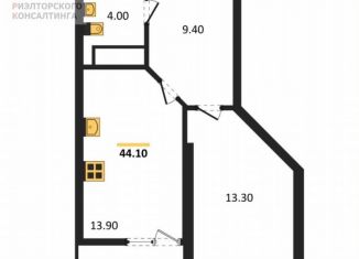 Продам 1-комнатную квартиру, 44.1 м2, село Мирное