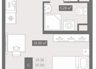 Квартира на продажу студия, 25.9 м2, посёлок Шушары