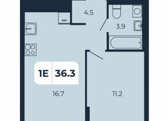 Продается однокомнатная квартира, 36.3 м2, поселок Верхнетемерницкий