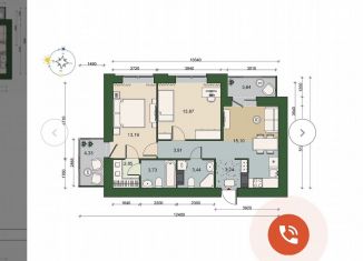 Продажа 2-ком. квартиры, 62.5 м2, городской посёлок Новоселье, ЖК Уютный, Адмиралтейская улица, 6