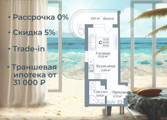 Продаю квартиру студию, 30.5 м2, поселок городского типа Заозерное, улица Аллея Дружбы, 20