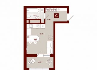 Продаю квартиру студию, 31.2 м2, Тобольск, переулок Радищева, 17