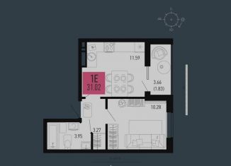 Продается 1-ком. квартира, 29.2 м2, Аксай