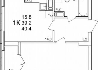 Продаю 1-комнатную квартиру, 40.4 м2, деревня Анкудиновка, ЖК КМ Анкудиновский Парк