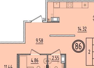 2-ком. квартира на продажу, 59.9 м2, посёлок Шушары