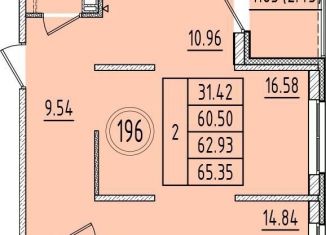 Продается 2-комнатная квартира, 60.5 м2, посёлок Шушары