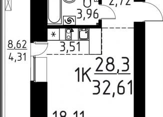 Продажа однокомнатной квартиры, 32.6 м2, Томск, улица Вершинина, 58к2