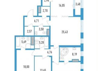 Продажа 4-комнатной квартиры, 139.7 м2, Санкт-Петербург, улица Типанова, 22, улица Типанова