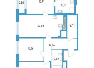 Продам 3-ком. квартиру, 118.6 м2, Санкт-Петербург, улица Типанова, 22, улица Типанова