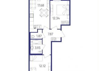 Продаю 2-комнатную квартиру, 55.8 м2, посёлок Шушары
