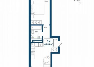 Продам 1-ком. квартиру, 45 м2, деревня Дударева, улица Сергея Джанбровского, 25