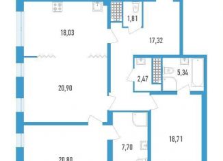 Продам 2-ком. квартиру, 120.5 м2, Санкт-Петербург, улица Типанова, 22, улица Типанова