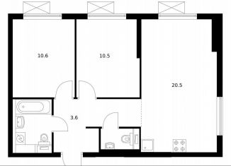 Продаю 2-комнатную квартиру, 54.3 м2, Котельники