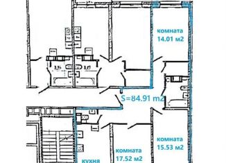 Продам трехкомнатную квартиру, 84.9 м2, Мурино, проспект Авиаторов Балтики, 23к1