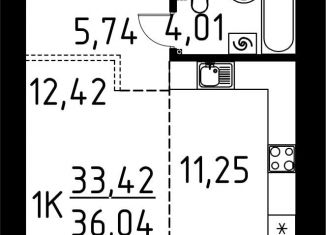 Продаю 1-комнатную квартиру, 36 м2, Томск, улица Вершинина, 58к2