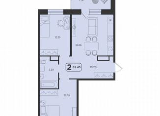 Продам 2-комнатную квартиру, 62.5 м2, Тюмень, ЖК Горизонт