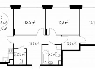 Продается 3-комнатная квартира, 82.5 м2, Москва, деревня Рассказовка, 1