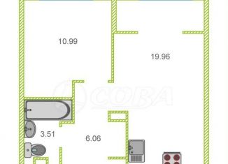 Продаю 1-комнатную квартиру, 40.1 м2, Тюмень, улица Первооткрывателей, 2, ЖК Колумб