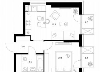 Продаю однокомнатную квартиру, 35.9 м2, Москва, станция Бульвар Рокоссовского, ЖК 2-й Иртышский, 1.2
