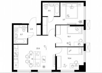 3-ком. квартира на продажу, 66.3 м2, Котельники