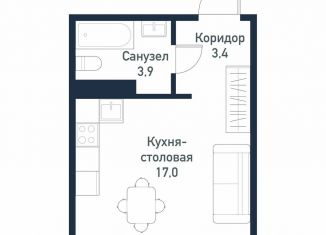 Продается квартира студия, 24.3 м2, посёлок Западный