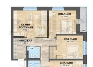 Продажа трехкомнатной квартиры, 92.5 м2, посёлок Совхозный, Разливная улица, 50к3