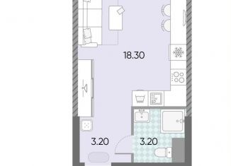 Продам квартиру студию, 24.7 м2, Москва, ЖК Обручева 30, к1, метро Калужская
