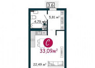 Продается квартира студия, 34 м2, Тюмень, Краснооктябрьская улица, 8, ЖК ДОК