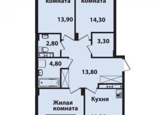 Продажа 3-комнатной квартиры, 84.6 м2, Ставрополь, микрорайон № 14, Гражданская улица, 5