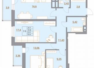 Продажа 3-комнатной квартиры, 85.6 м2, Ростов-на-Дону, ЖК Новый Горизонт, Тибетская улица, 1Вс1