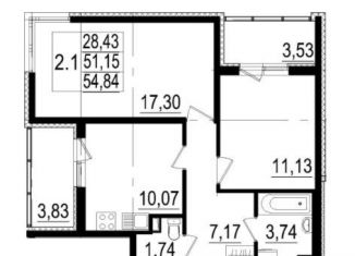 Продажа двухкомнатной квартиры, 58.5 м2, Санкт-Петербург, муниципальный округ Урицк, проспект Ветеранов