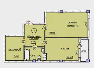 1-ком. квартира на продажу, 58.5 м2, Нижегородская область, Спортивная улица, 82