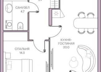 Продажа 1-ком. квартиры, 48.7 м2, Пензенская область