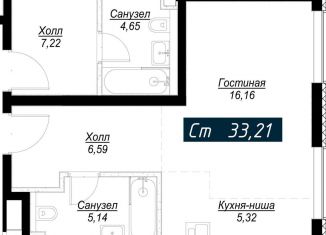 Продаю квартиру студию, 33.2 м2, Москва, ЖК Селигер Сити