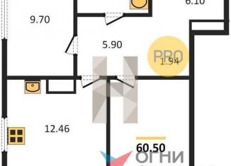 Продам 2-ком. квартиру, 60.5 м2, Самара, Московское шоссе, 18-й километр, 51, метро Юнгородок