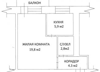 Продажа 1-комнатной квартиры, 32.8 м2, поселок городского типа Шерегеш, улица Дзержинского, 7