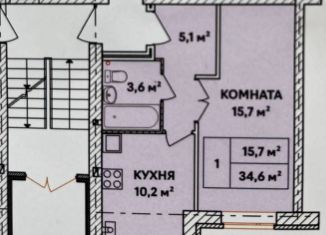 Продажа однокомнатной квартиры, 34.6 м2, Кострома, ЖК Европейский