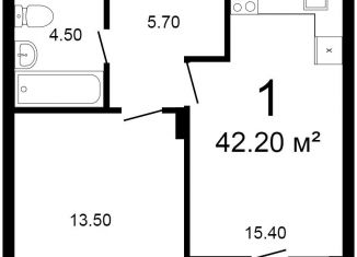 1-комнатная квартира на продажу, 42.6 м2, Нижний Новгород, Автозаводский район, улица Сергея Тюленина, 20А