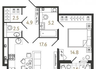 Продажа 1-ком. квартиры, 47.5 м2, Санкт-Петербург, Миргородская улица, 1, Миргородская улица