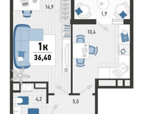 Продается однокомнатная квартира, 36.4 м2, Новороссийск, проспект Дзержинского, 231, ЖК Капитан