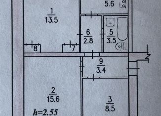 Продам 3-ком. квартиру, 53.9 м2, село Князе-Волконское, Набережная улица, 50