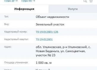 Земельный участок на продажу, 10 сот., село Новая Беденьга, Самоцветная улица