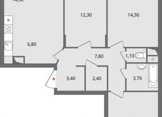 Продажа 4-комнатной квартиры, 89.7 м2, Липецкая область, улица Ф.С. Игнатьева, 33к1